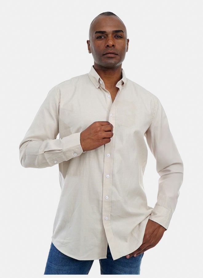 FIRE WOOD FireWood Long Sleeve Shirt  For Men- Beige - Image 2